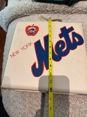 New York Mets Vintage Vinyl seat cushion - White with Blue & Orange Logo